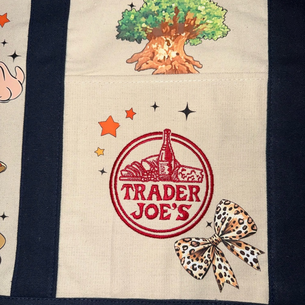 Trader Joe's Disneys Animal Kingdom Canvas Tote Bag - Navy and Cream - Picture 3 of 7